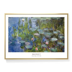 菠蘿選畫所 莫內 睡蓮I 掛畫 AVAR4618G, 金色