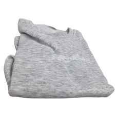 落肩情侶大學T 320G 圓領毛衣 男女同款, 均碼, 白灰