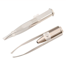 nippes Solingen 尼佩斯索林根 不鏽鋼LED斜角毛髮鑷夾, 1個