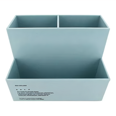 時代良品 三格桌上收纳座, 粉嫩藍, 1個