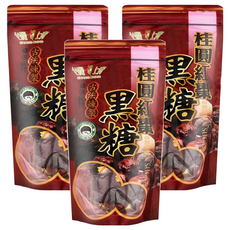 台灣上青 桂圓紅棗黑糖*3包 (黑糖塊、獨立包裝、沖泡飲品), 180g
