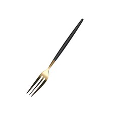 葡萄牙風 304不鏽鋼 黑金 餐叉, 簡約時尚, 提升生活質感, 1入