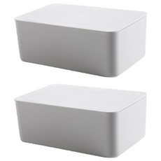 MOAMOAYO 現代保濕清潔收納濕紙巾盒, 白色, 2個