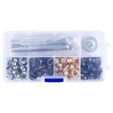 扣眼Set 4種扣眼各50入+工具套組 黃銅材質, 混合顏色, 1盒