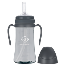 Grosmimi PPSU 材質吸管杯, 6個月以上適用, 300ml, 炭灰色, 1個