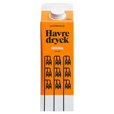 HAVREDALS 原味燕麥奶, 100%瑞典燕麥, 無糖分添加, 不含乳糖, 1L, 1瓶