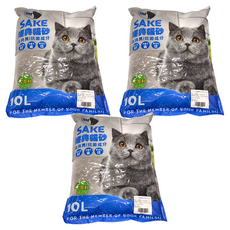 SAKE 經典貓砂 粗球礦砂 10L, 尤加利, 6kg, 3包