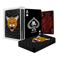 ROYAL 樂友 防水黑鑽撲克牌，黑色材質，時尚酷炫, 非洲豹 黑色, 1盒