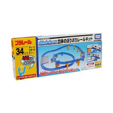 TAKARA TOMY PLARAIL 鐵道王國 多美小汽車 PLARAIL 立體升降組裝軌道組, 藍色, 1035g, 混合色, 1盒