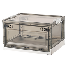 三開茶色收納箱, 可折疊, 51 x 36 x 29.5cm, 白色 736大茶, 1個