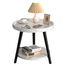 HAPPY LiFE 創意雙層茶几, 40x40x48cm, 白色, 1個