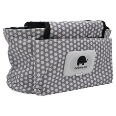 翔駿親子 嬰兒推車掛袋，黏膠加車縫穩固耐用，綁帶可調，多種收納空間, 灰色 + 白色, 1個