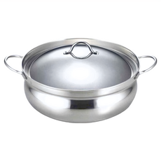 SHIMOMURA 下村工業 3層不鏽鋼湯鍋 26CM 4.6L大容量 保溫效果佳 耐用好清洗, 1個