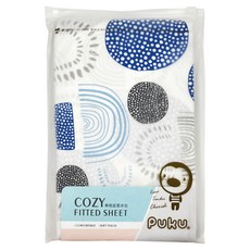 PUKU 藍色企鵝 樂眠超柔床包, 灰藍色, 1個