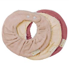 FABELAB 有機棉圓兜三入組, 100%棉, 19 x 19cm, 莓紅 + 淺粉色 + 膚色