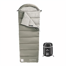 Naturehike 挪客 可機洗帶帽信封睡袋，仿羽棉填充，春亞紡水洗棉材質，透氣親膚, 松葉綠, 1個
