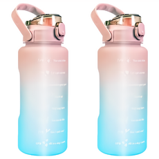 小麥購物 大容量漸層水壺 C195 249g, 2L, 2個, 漸層粉