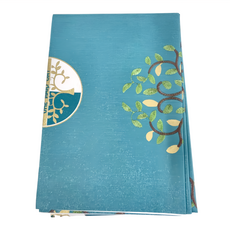 復古風開運招財樹 PVC紗線布桌巾 防水防油防燙耐熱, 140 x 180cm, 湖水綠, 1條