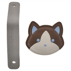 tails&me 尾巴與我 寵物專屬配件 布偶 - 貓系列 PU人造纖維皮革, 3.9 x 4.37cm, 冷棕F, 1個