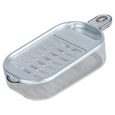 PEARL LIFE 珍珠金屬 磨泥器 附盒 21.8 x 9.8 x 5cm, 銀色 + 透明, 1個