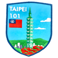 A-ONE 匯旺 台灣 台北101 地標造型刺繡 7.5 x 6 CM, 藍色, 1個