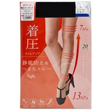 m&m日本職人 黑色壓力絲襪 L-LL 尺寸，舒適耐穿，展現纖細美腿, 1入