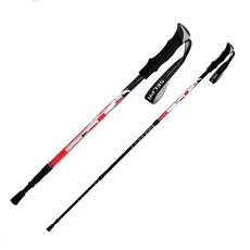 SELPA 雲頂7075鋁合金避震登山杖2件組 510g, 紅色, 1組