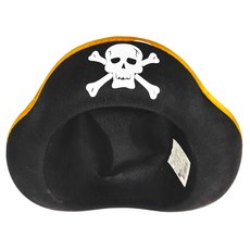 摩達客 COSPLAY派對變裝扮 硬式黑金造型海盜帽(大), 金色, 1個