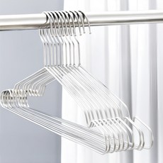樂邦 衣架 45cm 加粗耐用 防鏽防變形 衣物收納好幫手, 10支, 不鏽鋼色