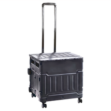 摺疊手推車 萬向輪 38L 31 x 36 x 37~88cm, 黑色, 1個