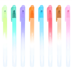 sun-star DECOT 二合一雙頭螢光筆 8支入組-森之歌, 配火紅色、玫瑰粉、藍靛紫、鳶尾色、翠綠色、若草綠、琥珀橘、棕褐色, 1組