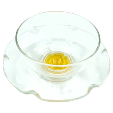 bargogo 巴果果 大口花茶杯組, 晶瑩剔透玻璃茶具, 耐驟冷驟熱200°C, 黃玫瑰, 1組