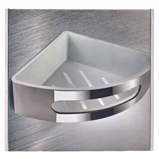 雙手萬能 精采收納角落置物架 304不鏽鋼 ABS塑膠, 銀色, 1個