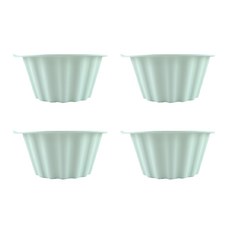 SiliPot 鉑金矽膠烘焙模具 M, 4個, 薄荷綠，易清洗可重複使用