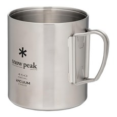 snow peak 雪諾必克 不繡鋼真空馬克杯 87.6 x 95.2mm 140g 450ml, 1個, 銀色
