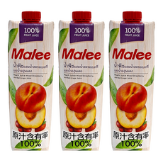 Malee 100% 水蜜桃綜合果汁, 1L, 3瓶