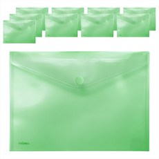 HFPWP 超聯捷 台灣製 環保無毒 板加厚粘扣橫式A4文件袋 10入, 綠色, 1組