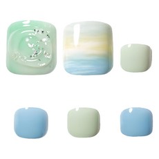 DASHING DIVA 足部薄型經典美甲片 M 快速方便美甲體驗, 1組, 療愈海洋