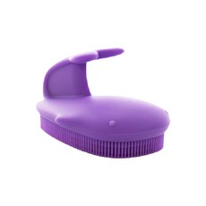 sillymann 100%鉑金矽膠鯨魚洗澡刷 可愛造型 柔軟刷毛, 紫色, 1個