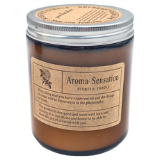 棕瓶香氛蠟燭 - 明媚橙花, 200g, 天然大豆蠟，植物萃取精油, 1件