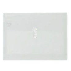 DATABANK 三田文具 橫式繩扣公文袋 E471 A4 透明PP材質 25x31cm 12個/包, 白色