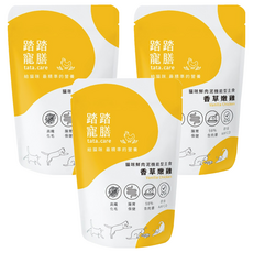 tata.care 踏踏寵膳 貓咪鮮肉泥機能主食, 高纖化毛, 腸胃保健配方, 香草嫩雞, 140g, 3包