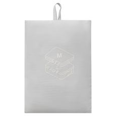 MUJI 無印良品 再生尼龍可壓縮收納袋 M, 淺灰色, 1個