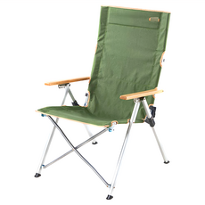山之客 棍棍椅 SZK32 邊綠色 高背折疊露營椅，戶外休閒便攜舒適, 1個