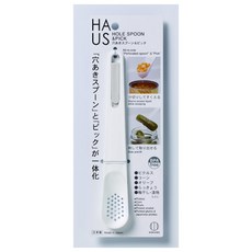 小久保日本製可濾水/油罐頭專用長湯匙附叉子 輕鬆取物, 白色, 1入