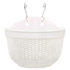 小麥購物 仿藤壁掛盆 L502, 1個, 白色