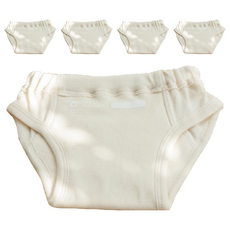 eguchitoys 蒙特梭利學習褲 內褲型, 未染色棉布, 自然透氣不悶熱, 雙層棉布充分吸收水分, 褲型設計完全包覆臀部, 90cm, 5件