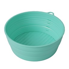 矽膠折疊烘焙發酵籃 圓型 附刻度 藍色 23.5 x 9.37cm, 1個