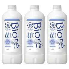 Biore 蜜妮 台灣公司貨 高彈潤沐浴慕絲 清新皂香 補充瓶, 450ml, 3瓶
