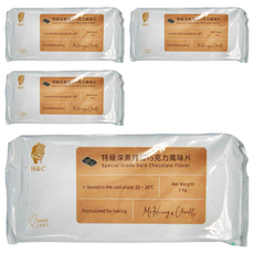 H&C 正慧食品 正香軒 特級深黑苦甜巧克力風味片 烘焙用, 1kg, 4包